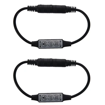 ABSF 2X Alacsony Profilú Inline Vezérlő Mini 3 Kulcs Dimmer Kapcsoló LED Szalag Lámpa Fekete