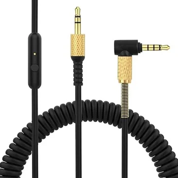 Minőségi Fülhallgató Spirál Kábel, 3,5 mm-es Csatlakozó 1 2 3 Headset Hosszú Feszített Hosszúságú Vezeték Csere