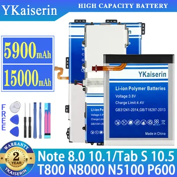 YKaiserin Akkumulátor SP3676B1A Samsung Galaxy Tab S 10.5 T800 Note 10.1 GT-N8000 Note 8.0 GT-N5100 Note 10.1 SM P600 Batterij