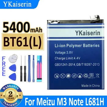 5400mAh YKaiserin Akkumulátor BT61 a Meizu Meizy M3 Megjegyzés M3Note L681 L681H /M3 Megjegyzés M3Note M681 M681H Volta + Ingyenes Eszközök