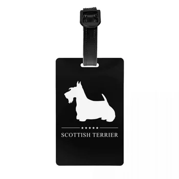 Egyéni Skót Terrier Bőrönd Címke Neve Kártya Scottie Kutya Adatvédelmi Fedezze AZONOSÍTÓ Címke utazótáska Bőrönd