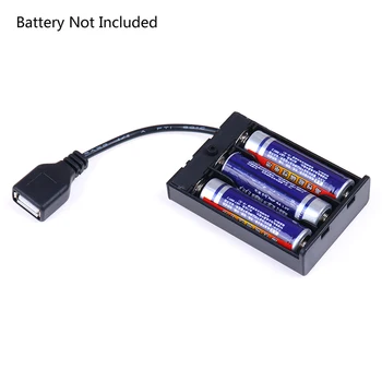 3*AA Akkumulátor Doboz USB-Port Épület-Blokk, Led-es Fény Szett Kapcsoló ABS Akkumulátor Esetében Fedél