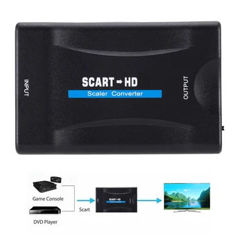SCART HDMI-kompatibilis/HDMI-kompatibilis-Scart átalakító HD 1080p SCART Videó, Audio Elegáns, USB-Kábel a PS4 DVD