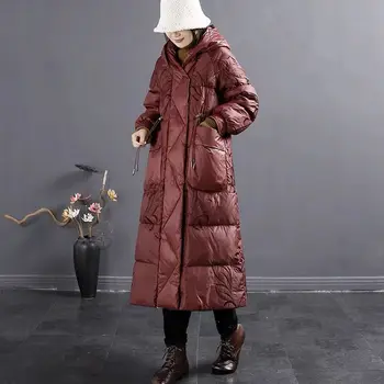 Nő a Téli Ultrakönnyű Párnázott Puffer Kabát, Női Kabát Kapucnis Szabadtéri Meleg, Könnyű, Fehér Kacsa Le Felsőruházat G806