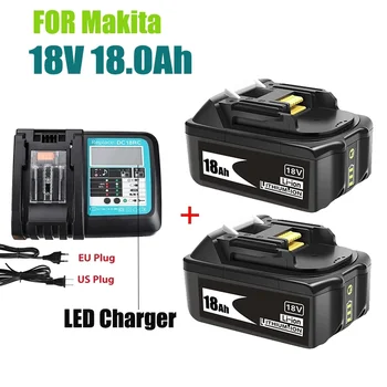 100% Eredeti Makita 18V 18000mAh Aufladbare Hatalom Werkzeuge Aksija mit LED Li-Ion Másolat LXT BL1860B BL1860 BL1850