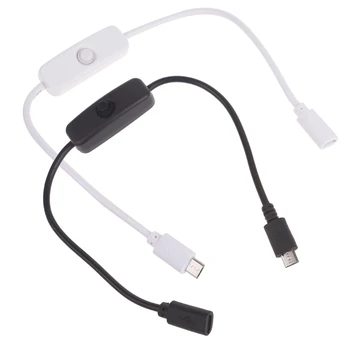 30cm Tápkábel 5V Micro USB Férfi-Nő Hosszabbító Kábel Off Kapcsoló a Raspberry Pi Okostelefon Tablet PC