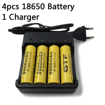 Új 18650 akku 3,7 V 9900mAh Li-ion akkumulátor 18650 batery +1db 18650 intelligens akkumulátor töltő