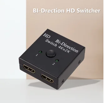 2 Port, HDMI-Kompatibilis Kapcsolót Bi-Irányba 4K-60Hz 2x1 Váltó KVM Switch 4Kx2K 3D-s HD 2 Bemenet, 1 Kimenet Splitter
