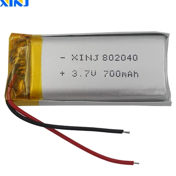XINJ 3,7 V 700 mAh 802040 Polimer Li Lítium Akkumulátor Lipo Felvétel Toll GPS Vezetés Hangrögzítő LED Gps