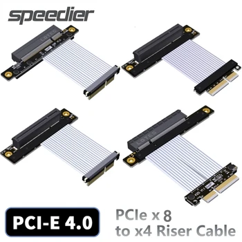 PCI-E 4.0 x8 Kártya x4 Foglalat Hosszabbító Kábel 64Gbs PCI-E Kelő Adapter Kapcsolja 90 Szög GPU PCIe NVMe RAID SSD 8x 4x Kelő Extender