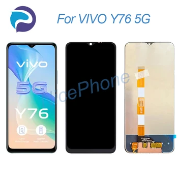a VIVO Y76 5G LCD Kijelző érintőképernyő Digitalizáló Szerelvény Csere 6.58