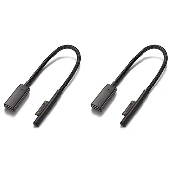 2X Fonott Nylon Felületi Csatlakoztassa az USB-C Töltő Kábel a Felszíni Pro7 Go2 Pro6 5/4/3 Felület Laptop Könyv