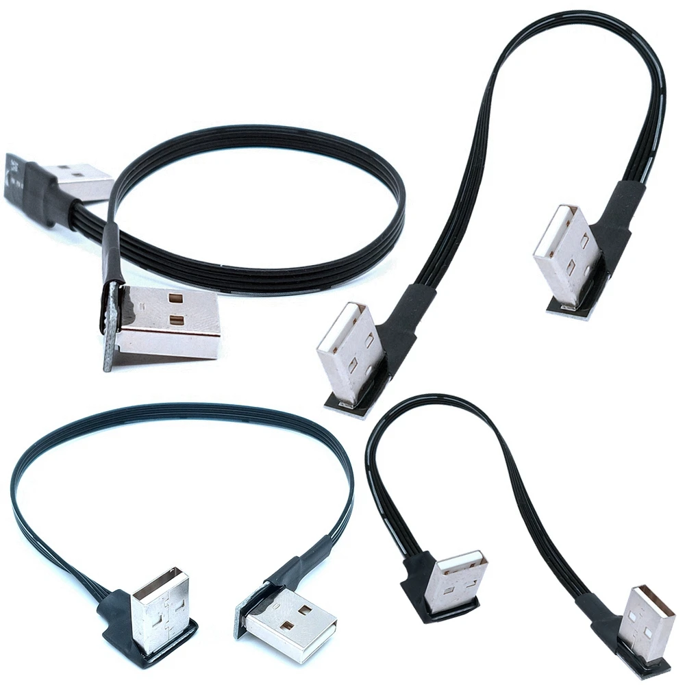 0.05 M-1M USB 2.0 Jobbra / Balra /Fel/Le Szög 90 Fokos Hosszabbító Kábel férfi Férfi Adapter Kábel USB Kábel . ' - ' . 0
