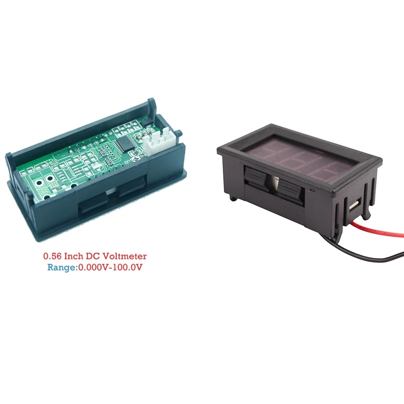 0.56 es Mini Digitális LED Kijelző 4 Bit 0-100V Voltmérő 2db Digitális Voltmérő Dc 5V 120V Feszültség Panel Méter . ' - ' . 3