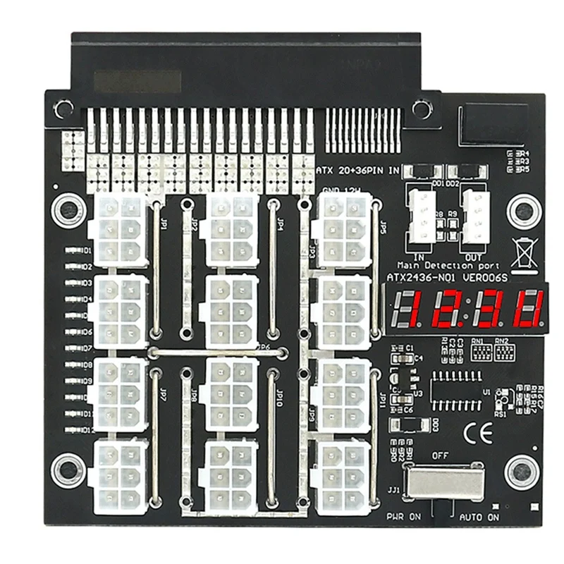 ATX 12 Portok 6Pin Breakout Board Tápegység Átalakító Flash LED TÁPEGYSÉG Dell Szerver 750W 1100W 2000W Bányászati . ' - ' . 0