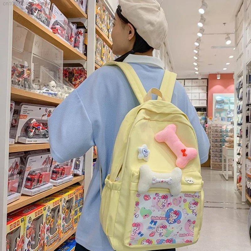 Sanrio Hello Kitty Rajzfilm Nyomtatott Nők Hátizsák Y2k Preppy Stílus Fűszeres Lányok Válltáska Új Koreai Divat Diák Iskolatáska . ' - ' . 1